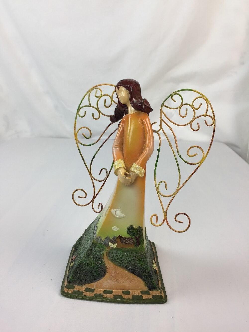 Unknown Artist Flat Base 10 inch Angel Statue (Farm House Design)
